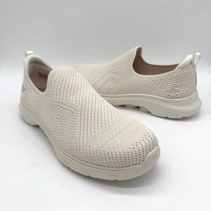 Skechers Go Walk 7 Amina Off White Slip On Sneakers